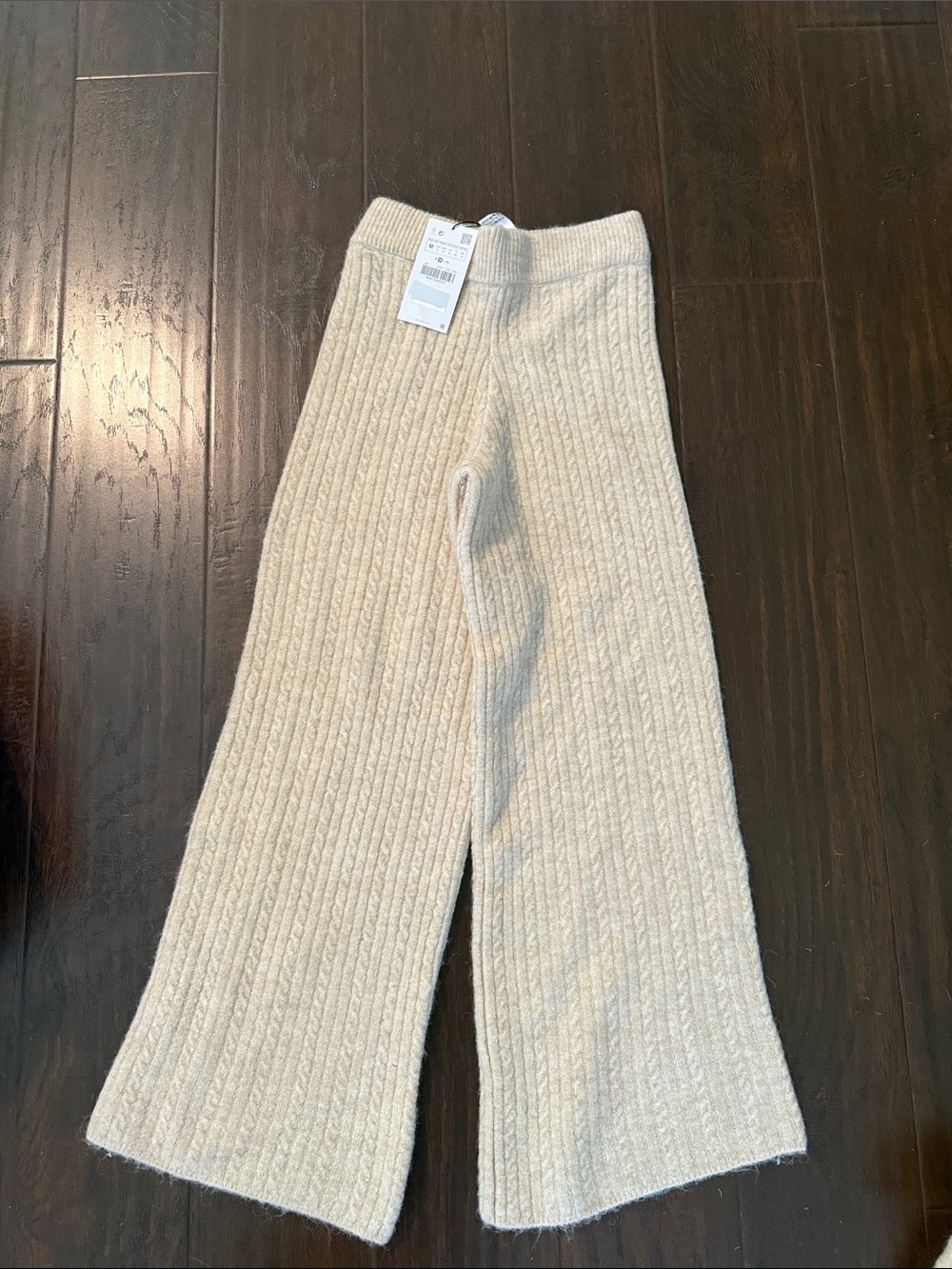 Zara Cream Ribbed Knit Jumpsuit